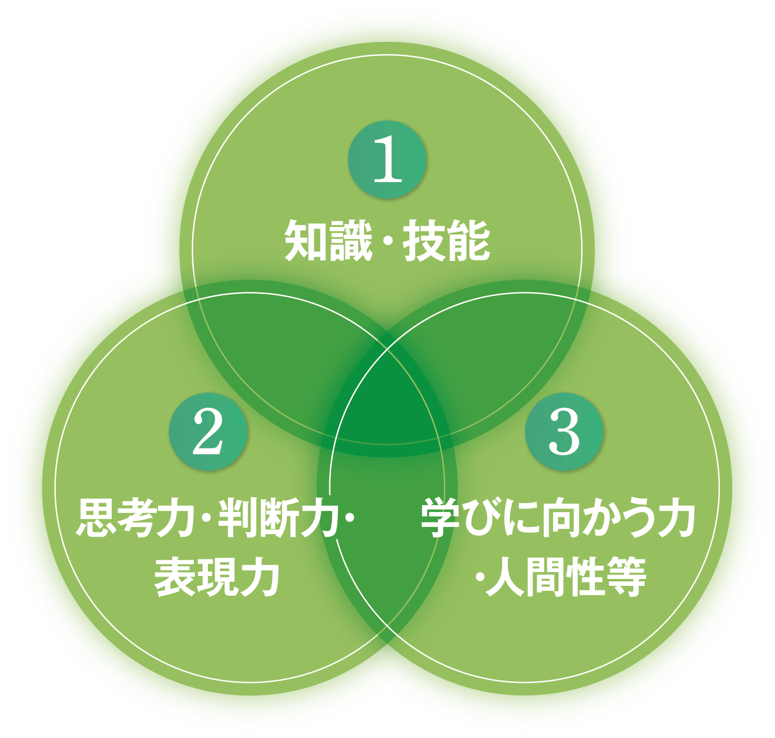 三つの力を育成を示す図