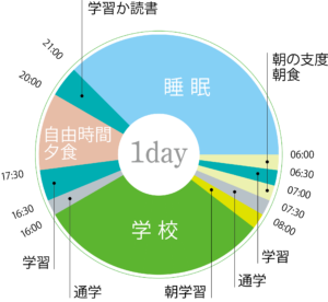 1日のスケジュールの図