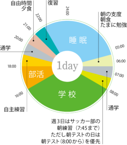 1日のスケジュールの図