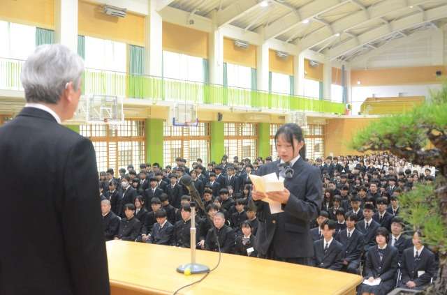 中学新入生代表 山崎桜悠さん