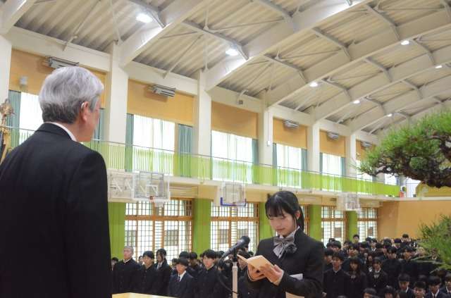 一貫教育高校進学生代表 金谷美紅さん